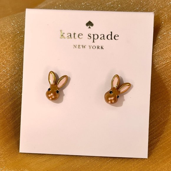 Kate Spade Gold-Tone Bunny Rabbit Earrings - Picture 2 of 5